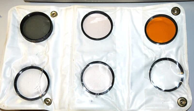 52mm Filters w/Case. 3 Skylight 1A, 1Polarizing, 1 Close up No. 4, 1 Orange (G) - Image 1 of 3
