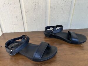 Teva Ysidro 1015120 Women's Stitch Leather Sandals Size US 9.5. Black