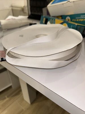 Off White Grosgrain Ribbon 6/8" Inch Wide 100 M - Image 1 of 4