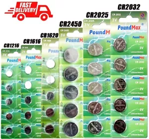 CR 2032 Battery CR2032 CR2025 CR2016 CR1632 CR2450 Coin Button 3v Lithium - Picture 1 of 25
