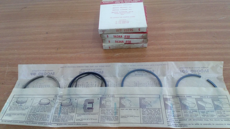 Piston Rings Set for Commer 7 Mark 8 Cwt Sunbeam Talbot Rapier 030 Oversize - Image 1 of 1