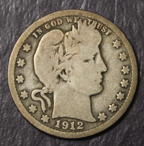 1912 S Barber Quarter G Near VG.......................Lot 9204 Cover