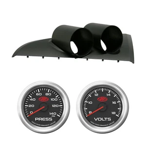 SAAS Clip In Dual Gauge Dash Pod Black Ser 3 Oil Pres Volts for Falcon BA BF All - Picture 1 of 12
