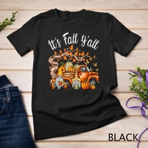 It's Fall Y'all Wichtel Kürbis Herbst Blätter Thanksgiving Unisex T-Shirt - Bild 1 von 15
