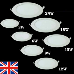 3W 6W 9W 12W 15W 18W 24W LED Recessed Ceiling Flat Panel Down Light Ultra slim - Picture 1 of 18