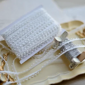 1/4-inch-wide white color lace trim ribbon price per yard - Picture 1 of 4