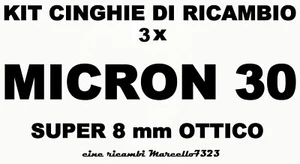 ★KIT CINGHIE DI RICAMBIO 3 x PROIETTORE Super 8 mm MICRON 30 OTTICO★ - Imagen 1 de 1