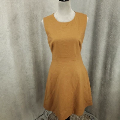 Vestido corto J Crew para mujer talla 6 mezcla de lana color camel tostado cremallera trasera justo por encima de la rodilla Foto 1 de 4