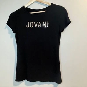 Jovani Black Metallic Fitted Cap Sleeve Top L - Picture 1 of 4