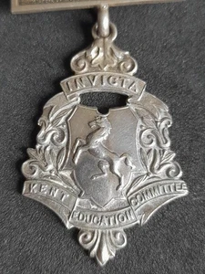 Kent Education Comittee Perfect Attendance/Good Conduct Hallmarked Silver Medal - Picture 1 of 7