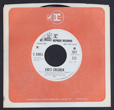 Kinks- God's Children- Reprise 1017- White Label Promo- 45 w/Company Sleeve - Image 1 of 4
