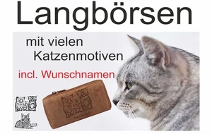 Geldbörse Katze Geldbeutel mit Wunschnamen Portmonee Portemonnaie personalisiert - Picture 1 of 29