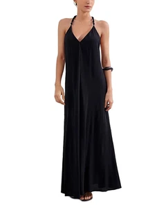 VIX PAULA HERMANNY REMI T -BACK LONG DRESS COLOR BLACK COLOR SMALL NEW - Picture 1 of 5