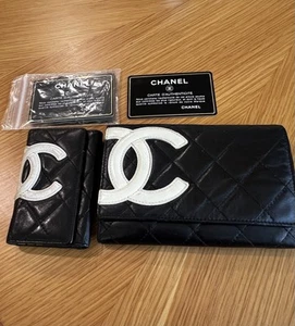 Chanel Cambon Quilted Wallet & Keyholder Calfskin Authenticity Cards Holograms - Picture 1 of 21