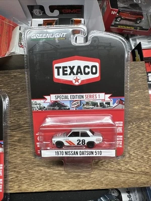 Nissan Datsun 510 #28 1970 "Texaco" plata y blanco 1/64 por Greenlight 41165 C Foto 1 de 2