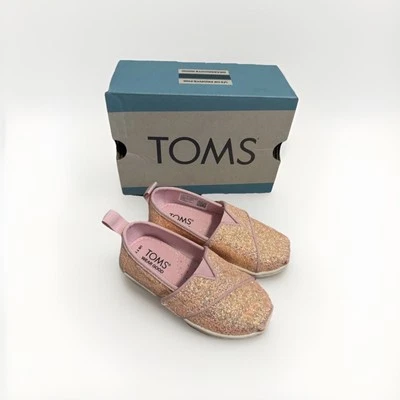 TOMS Alpargata Toddler Size 7 Pink Quartz Chunky With Box EUC - Image 1 of 4