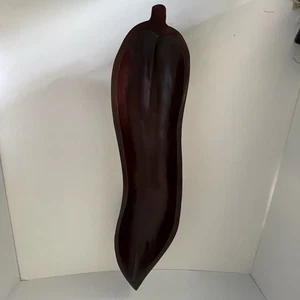 Hand Carved Large Leaf wooden Bowl 52 cm long - Picture 1 of 5