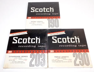 3 Sealed SCOTCH Reel to Reel Sound Recording Tape 7”-190-203-290 1800 -3600 FT - Picture 1 of 10