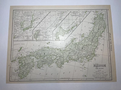 Mapa "Verde" de JAPÓN 1907 fm 1911 Nuevo Atlas Censo VER DESCRIPCIÓN Foto 1 de 3