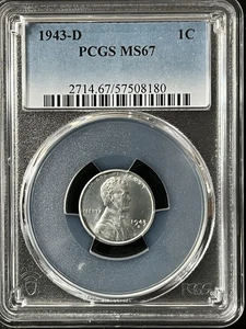 1943-D  1C  Lincoln Wheat One Cent  PCGS MS67  57508180 - Picture 1 of 2
