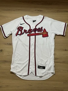 100% Authentic Ronald Acuna Jr Nike Atlanta Braves Elite Jersey Size 44 L Mens - Picture 1 of 6