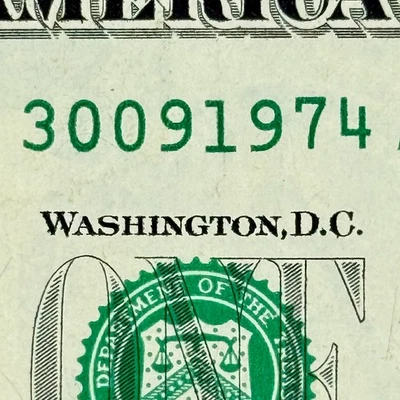 30th September 1974 Dollar 30 Sept 1974 Birthday Anniversary Fancy Serial Number - Image 1 of 4