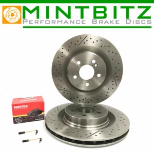 MERCEDES SLK 55 AMG R171 REAR DRILLED GROOVED BRAKE DISCS PADS WEAR SENSORS - Afbeelding 1 van 5