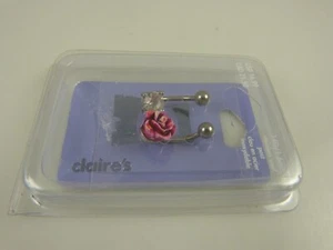 Bling Kristall Rosa Rose 2 Set Kristalle Bauchnabel Ring, Piercing, Körperschmuck - Bild 1 von 4