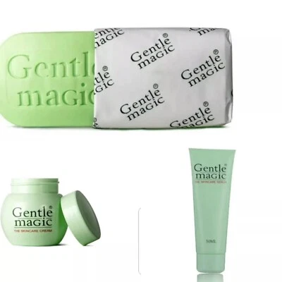 Gentle Magic Skincare GENUINE ORIGINAL Combo Set of 3 Soap Cream Serum