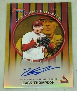 Zack Thompson Auto St. Louis Cardinals 2018 Bowman's Best Gold Refractor 36/50 - Picture 1 of 2