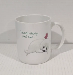 Endangered Young UNS 1989 Christmas FRIENDS ALWAYS FIND TIME Cup Mug Seal Bird - Bild 1 von 6