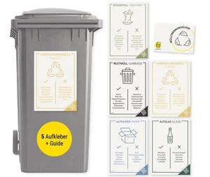 Frank Paperman® | 1-5x Aufkleber Mülltrennung + Guide Mülltonne Sticker DIN A4 - Bild 1 von 9