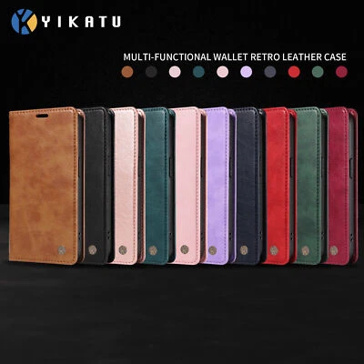 Magnetic Leather Flip Wallet Phone Case for Huawei Nova 5T 9 Y70 Y90 Y7 Y6 Y5 - Imagem 1 de 4