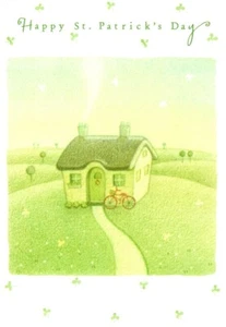 Happy St. Patrick's Day Lucky Red Bike Bicycle House Hallmark Greeting Card - Picture 1 of 3