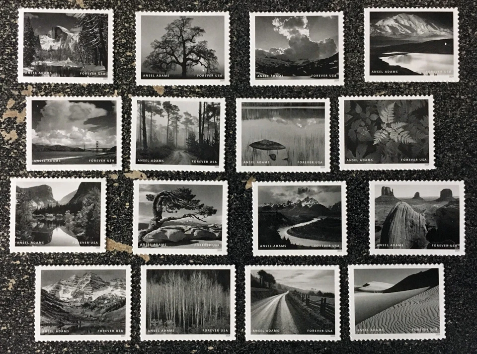 2024USA #5854a-p Forever Ansel Adams - Set of 16 Stamp Singles  photography Mint - Image 1 of 1
