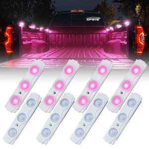 Kit de iluminación de cama de camión todoterreno Xprite rosa 8 vainas de luz de roca tira rosa con interruptor - Imagen 1 de 7