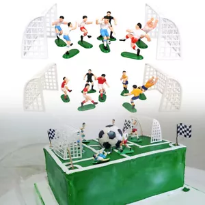 NEW Birthday Cake Football Team Topper Decorations Soccer Players Referee Goal - Picture 1 of 10