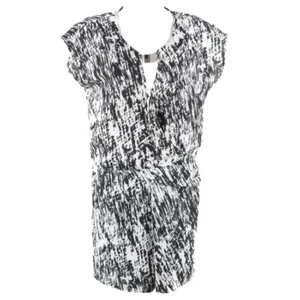DKNY C Sz 0 Black White Silver 100% Polyester Romper - Picture 1 of 5