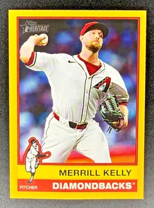 MERRILL KELLY, 2025 Topps Heritage YELLOW BORDER SP, ARIZONA DIAMONDBACKS - Picture 1 of 2