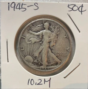 1945-S 50C Walking Liberty Silver Half Dollar - US Silver Coin - Picture 1 of 2
