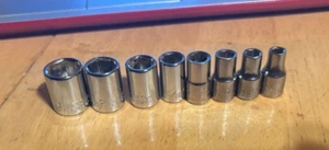 Craftsman 1/4 Dr, 6 Point,  Sockets 1/2, 7/16, 3/8, 5/16, 9/32, 1/4, 7/32, 3/16. - Picture 1 of 3