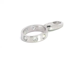 Cartier Love Diamond Charm Pendant 18k White Gold Mini Oval  Ring W/Paper - Picture 1 of 8
