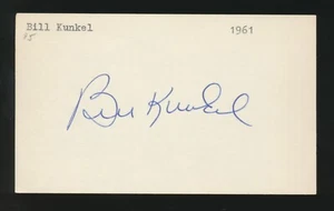 BILL KUNKEL (1961-1963 New York Yankees, A's) -Autographed Index Card (d.1985) - Picture 1 of 2
