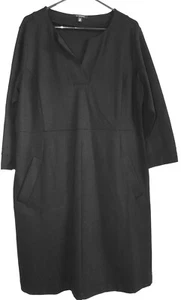 VESTIDO CHIC LANDS' END NEGRO TEJIDO ELÁSTICO MANGA 3/4 18 NUEVO - Imagen 1 de 6