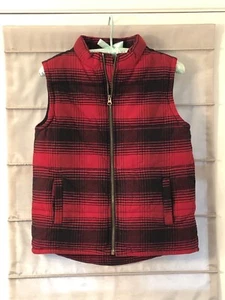 Gymboree Unisex Kids Red Buffalo Print Puffer Vest Size Large - Picture 1 of 12