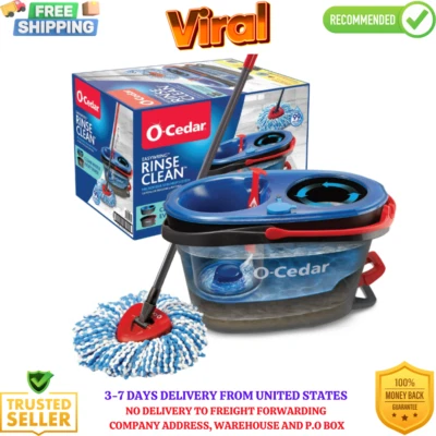 O-Cedar Easywring Rinseclean Microfiber Spin Mop & Bucket Floor Cleaning System