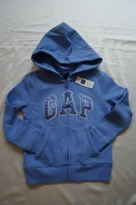 New Girls Gap Kids Light Blue Zipper Hoodie Sweatshirt Size XS(4-5) NWT  - Picture 1 of 3