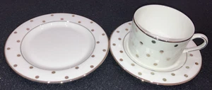 Kate Spade New York LENOX Larabee Road Platinum Cup & Saucer & 6 1/4" Plate Safe - Picture 1 of 12