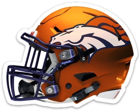 Denver Broncos Football Helmet w/ Bronco Type Logo Die-Cut MAGNET Cover