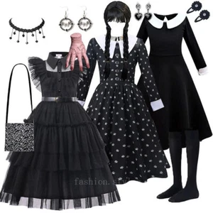 Halloween Girl Costume for Kids Fancy Carnival Party Tulle Dress Gothic Outfit - Picture 1 of 36